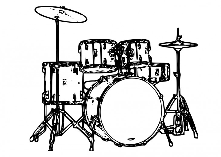 Music drum coloring page