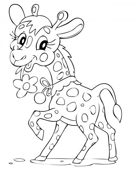 Cute Giraffe Coloring Page