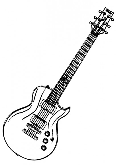 Coloriage guitare électrique 