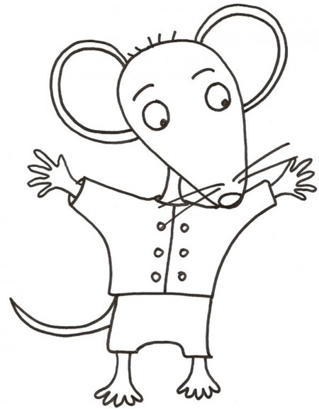 Mimi the little mouse coloring page