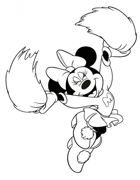 Minnie Mouse cheerleader coloring page