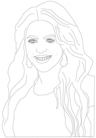 Shakira coloring page