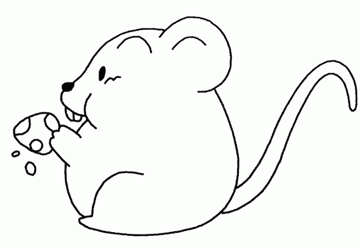 Cute mouse coloring page