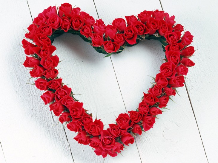 Coeur de roses wallpaper