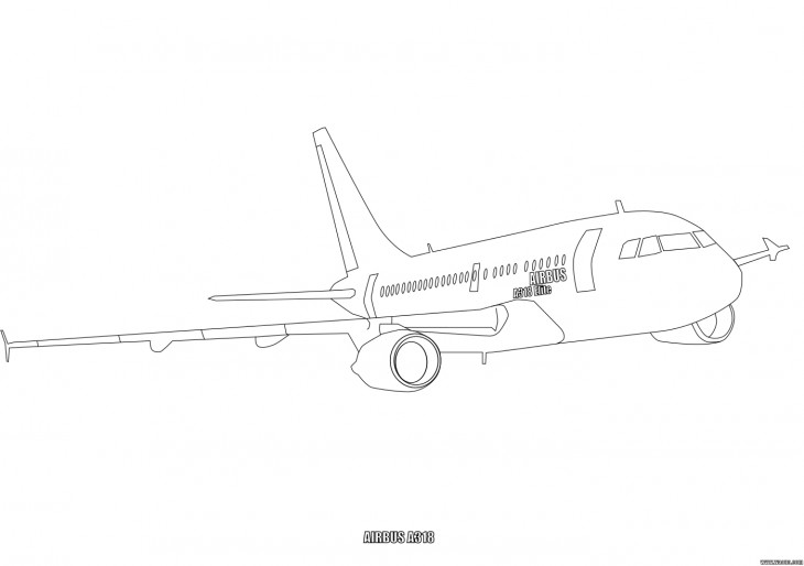 Dibujo de Airbus A318 para colorear