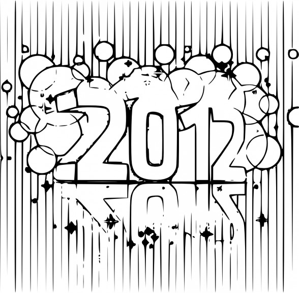 Coloriage bonne année 2012