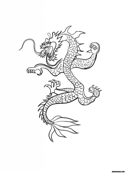 Chinese dragon coloring page