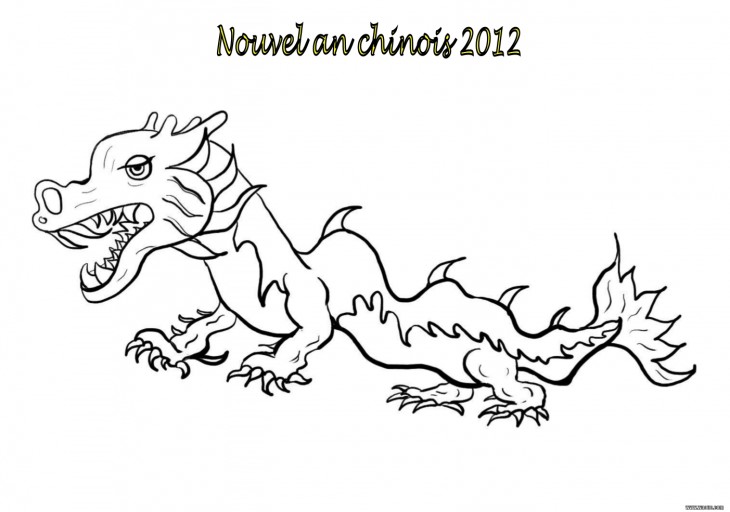 Coloriage dragon nouvel an 2012