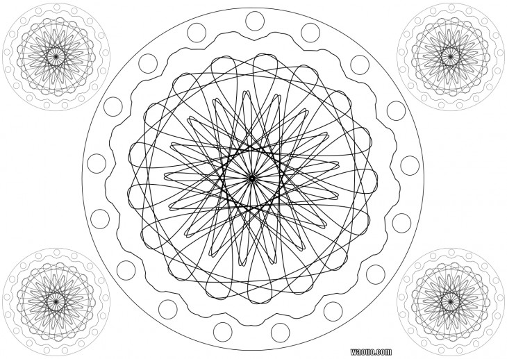 Dibujo para colorear Rueda de mandala