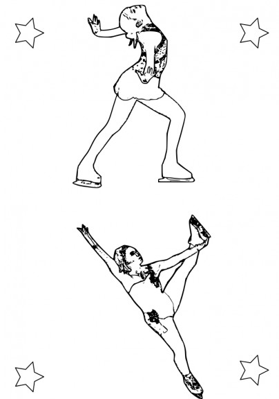 Desenho para colorir dança de skatistas