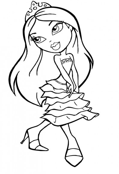 princess bratz coloring page