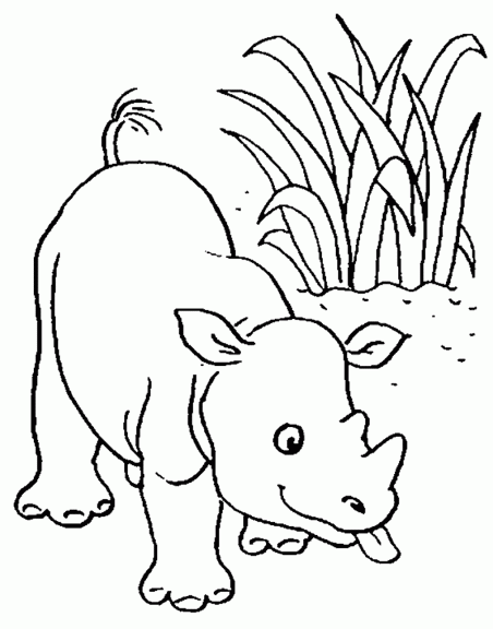 Rhinoceros coloring page for children