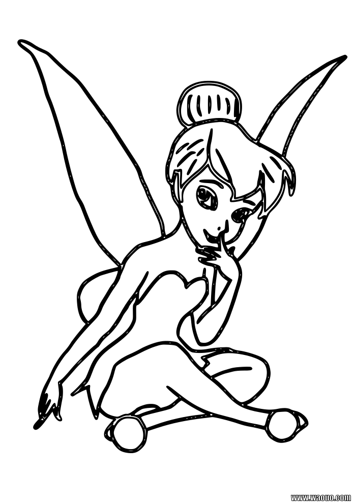 Coloriage fée clochette de Peter Pan à imprimer