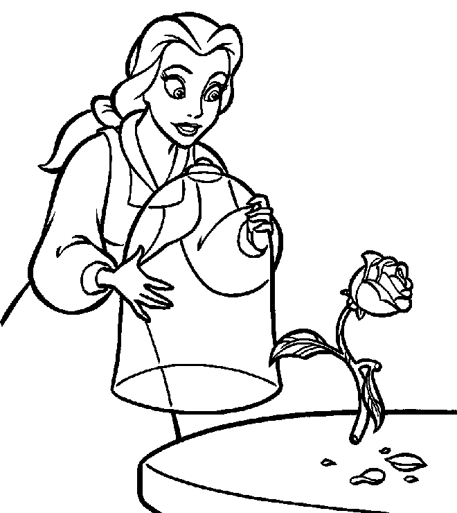 Belle coloring page from Beauty and the Beast to print and color