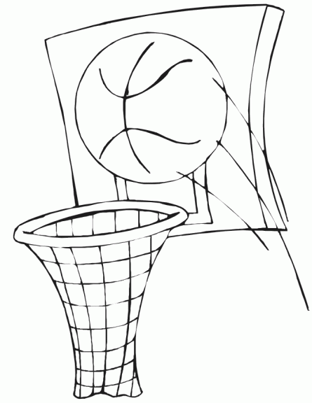 Dibujo de canasta de baloncesto para colorear