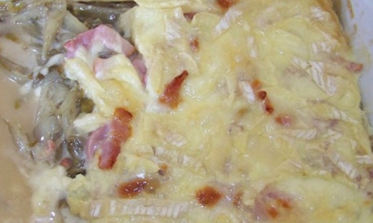 Endive tartiflette with bacon