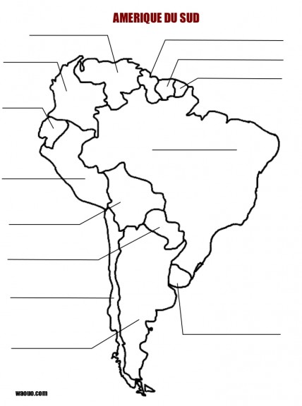 空白の南アメリカ地図