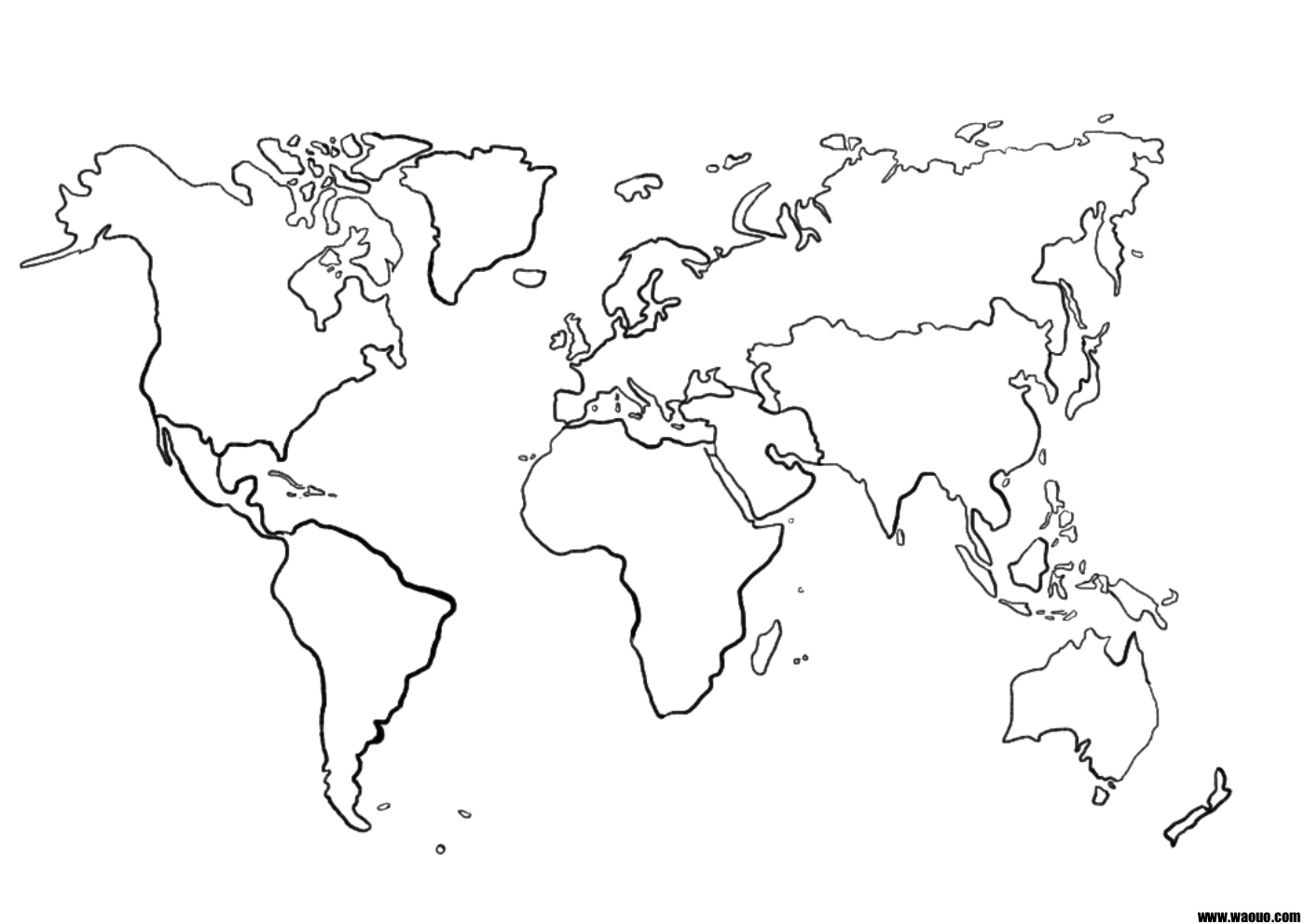 carte du monde vierge