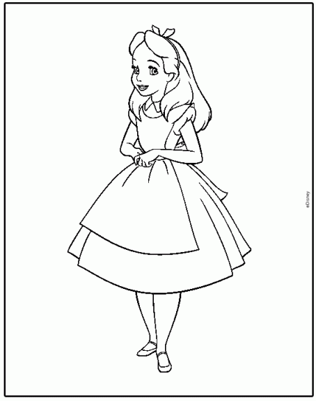 Alice in Wonderland coloring page