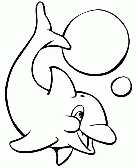 Baby dolphin coloring page