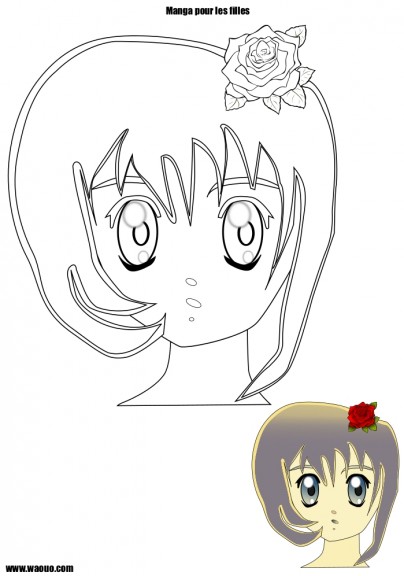 Chica manga para colorear