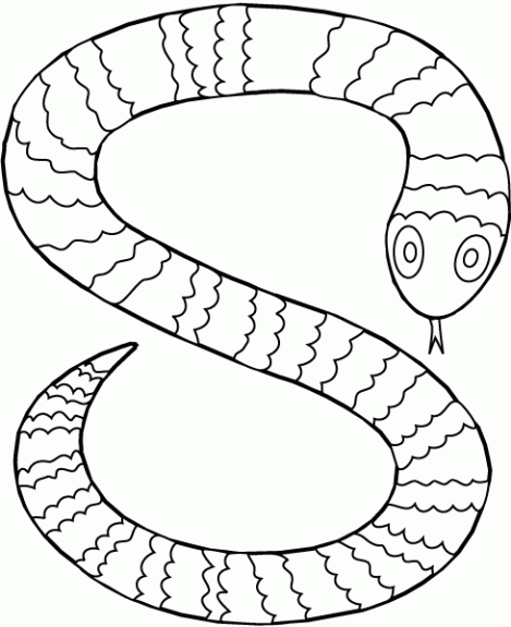 Cute snake coloring page