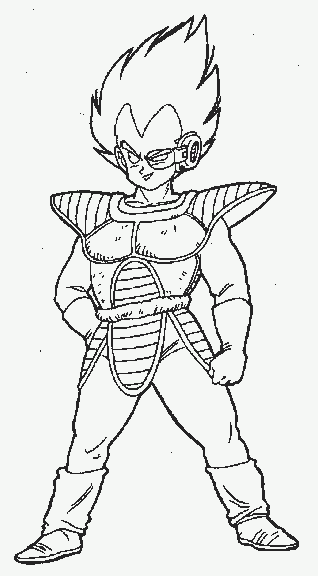 Coloriage Vegeta Dragon Ball