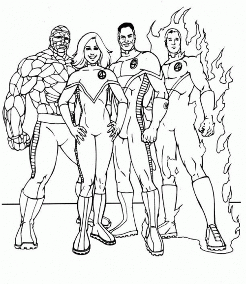 Fantastic 4 coloring page