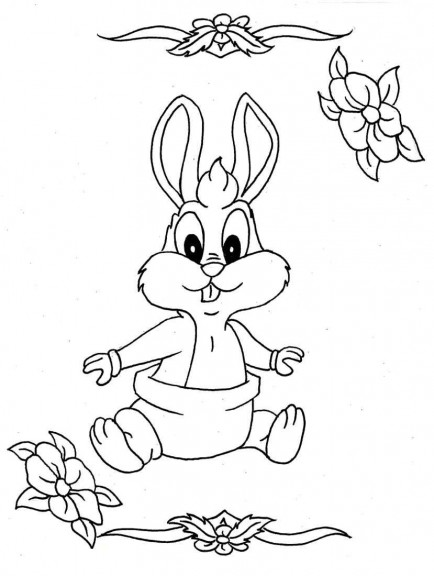 Bugs Bunny baby coloring page