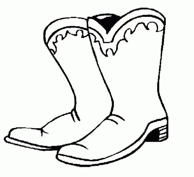 Dibujo de botas de vaquero para colorear