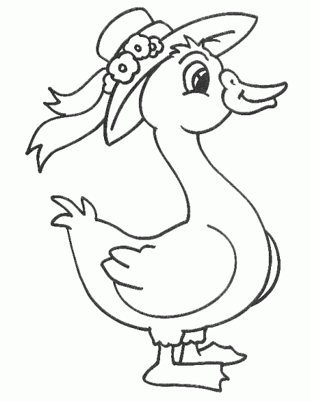 Cartoon duck coloring page