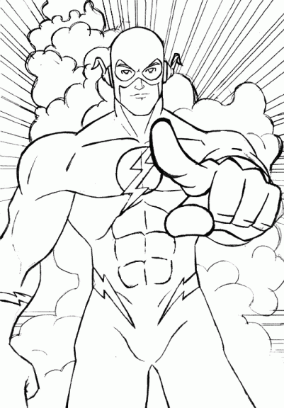 Desenho de flash de super-herói para colorir 