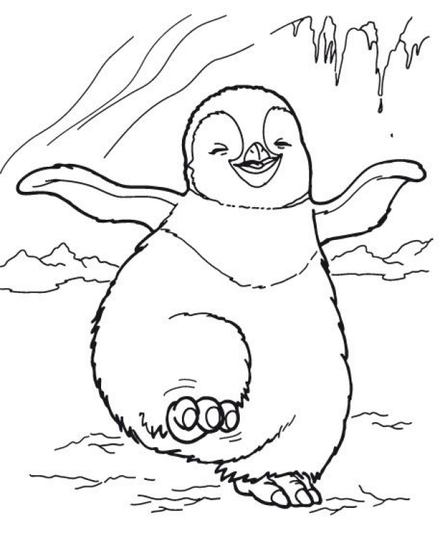 Coloriage Pingouin mignon