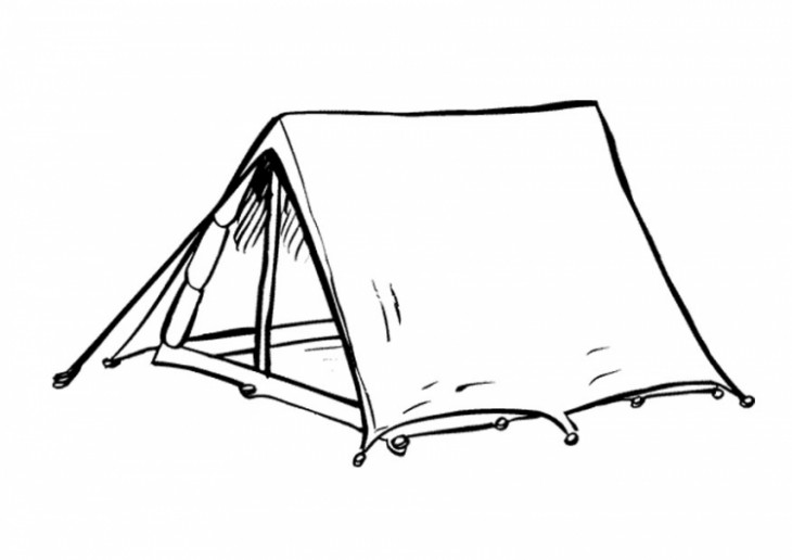 Tent coloring page