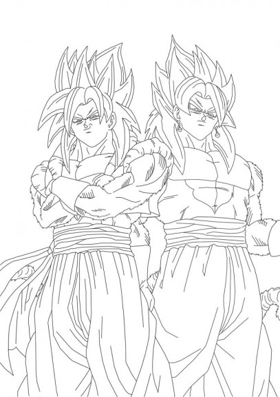 Colorear Vegeto ssj4 y Gogeta