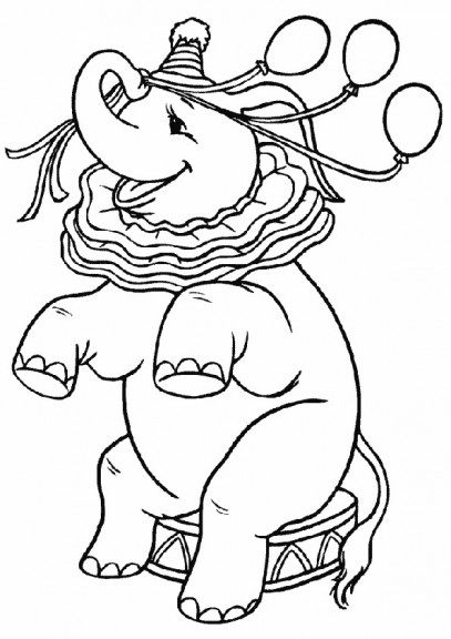 Circus elephant coloring page