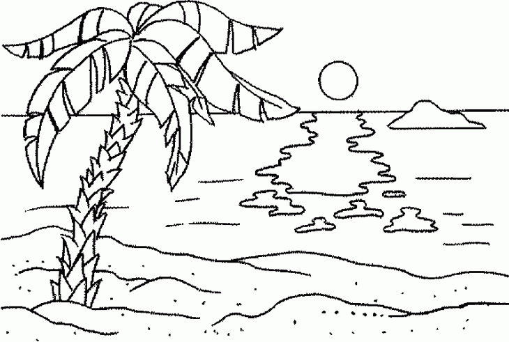 Desenho de Ilha deserta para colorir 