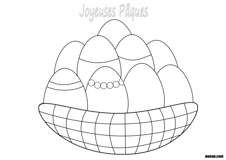 Dibujo de Cesta de huevos de Pascua para colorear