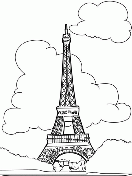 Dibujo de Torre Eiffel para colorear