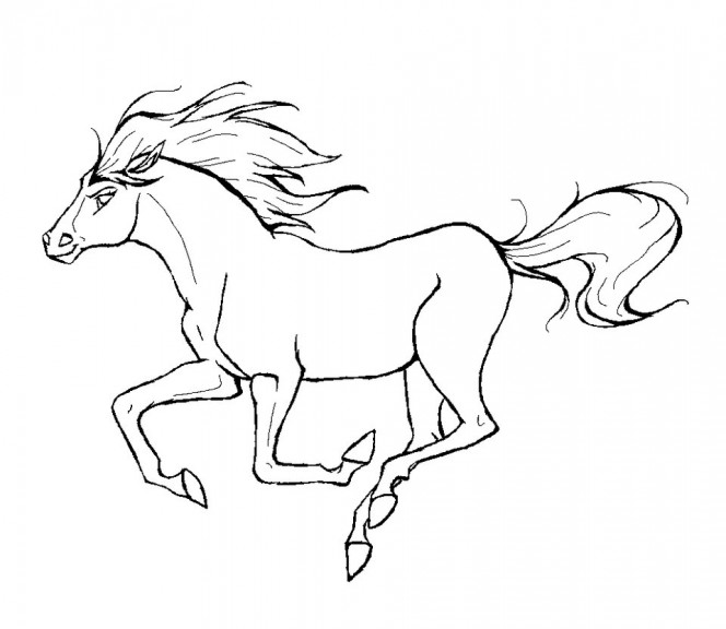 Galloping horse coloring page