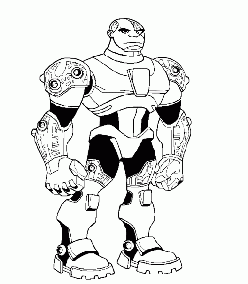 Teen Titans Cyborg Coloring Page