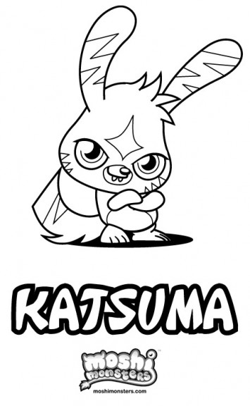 Dibujo para colorear de los monstruos de Katsuma Moshi