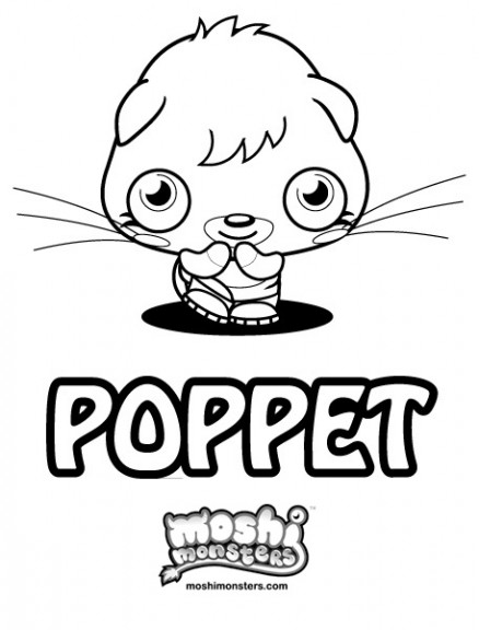 Poppet-Moshi-Monster zum Ausmalen