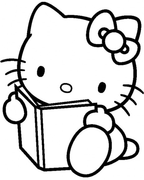 Hello Kitty with a book