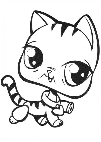 Pet Shop Cat Coloring Page