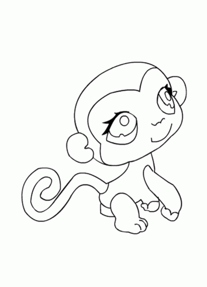 Pet Shop Monkey Coloring Page