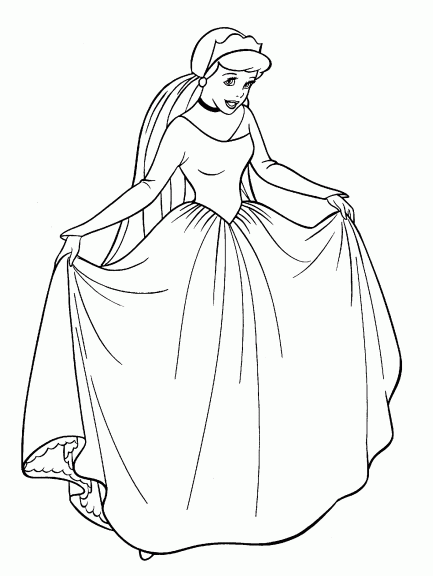 Cinderella Princess Coloring Page