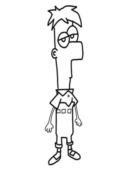 Dibujo para colorear de Ferb Fletcher