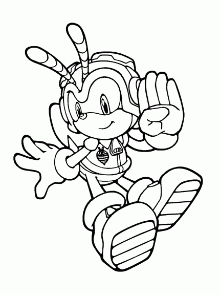 Dibujos para colorear de Sonic y la abeja Charmy