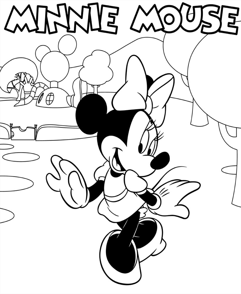 Coloriage Minnie Mouse à imprimer et colorier